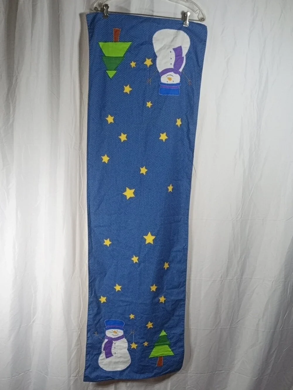Festive Pumpkin and Snowman Table Runner Double Sided